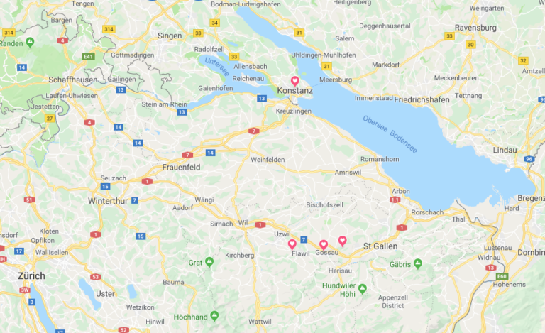 mapa o que fazer na Suíça st gallen
